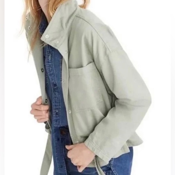 Excellent Condition Madewell "Southlake" Lightweight Peplum Jacket in Sage, Sz S - Picture 7 of 10